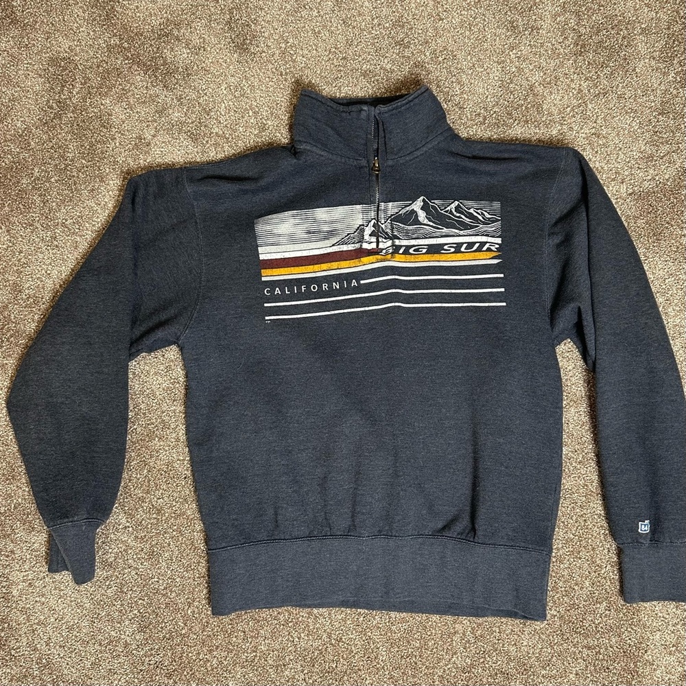 Blue 84 Men's Charcoal Big Sur Zip-Up Sweater